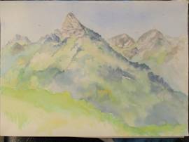 aquarelle Gilberte Pic de la Mine